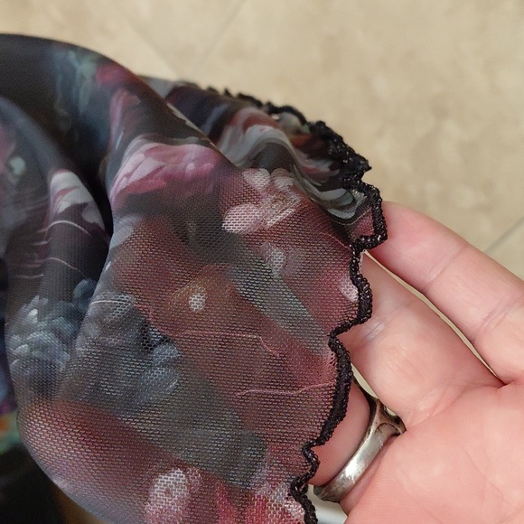 DOLLS, KILL CURRENT MOOD 1X SHEER MESH FLORAL. MINI DRESS - Picture 7 of 13